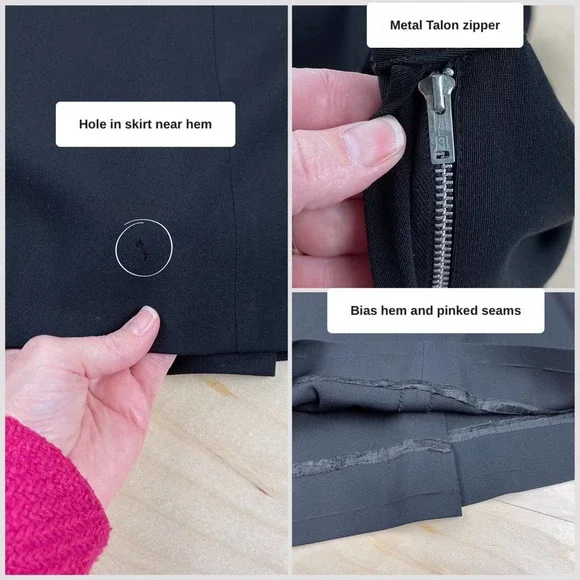 Vintage 1940s/50s Black Wool 2-Piece Skirt Suit